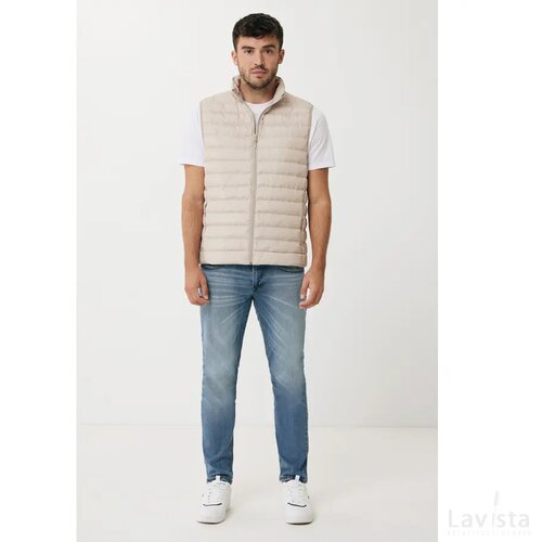 Iqoniq Meru heren gerecycled polyester bodywarmer beige