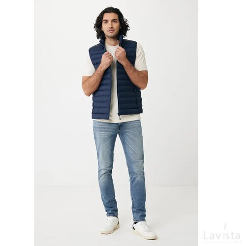 Iqoniq Meru heren gerecycled polyester bodywarmer donkerblauw