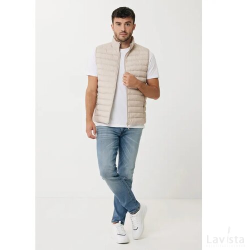 Iqoniq Meru heren gerecycled polyester bodywarmer beige