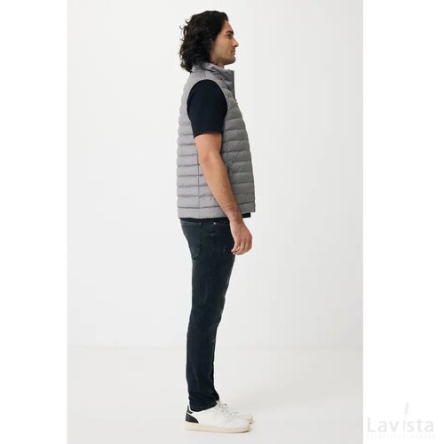 Iqoniq Meru heren gerecycled polyester bodywarmer zilvergrijs