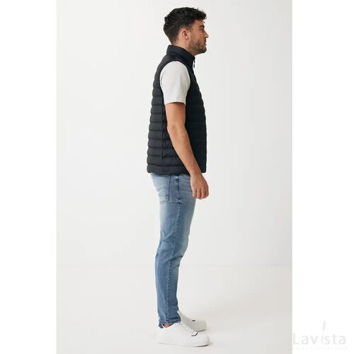 Iqoniq Meru heren gerecycled polyester bodywarmer zwart