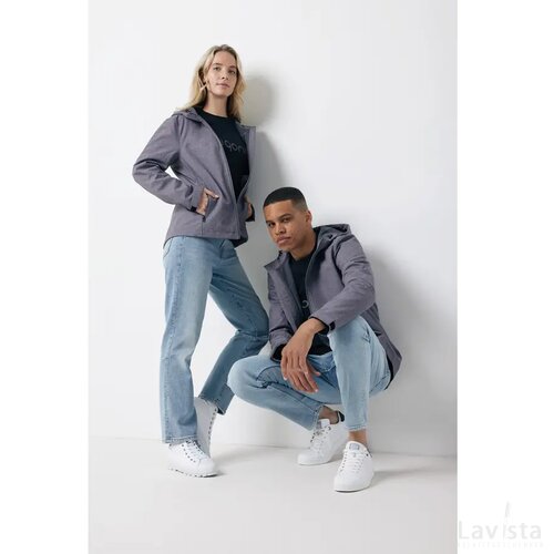 Iqoniq Makalu dames recycled polyester softshell jas vulcano heather grey