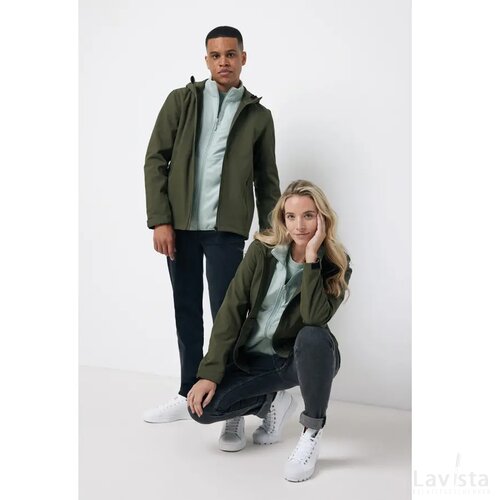 Iqoniq Makalu dames recycled polyester softshell jas khaki