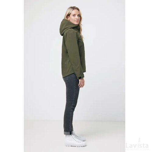 Iqoniq Makalu dames recycled polyester softshell jas khaki