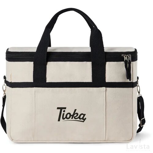 VINGA Volonne AWARE™ recycled canvas koeltas gebroken wit, zwart