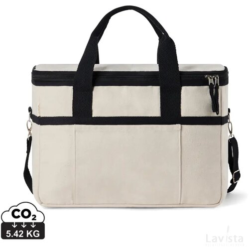 VINGA Volonne AWARE™ recycled canvas koeltas gebroken wit, zwart