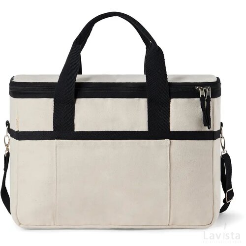 VINGA Volonne AWARE™ recycled canvas koeltas gebroken wit, zwart