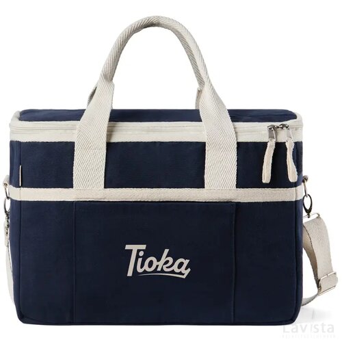 VINGA Volonne AWARE™ recycled canvas koeltas blauw, gebroken wit