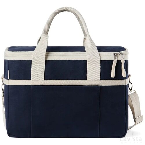 VINGA Volonne AWARE™ recycled canvas koeltas blauw, gebroken wit
