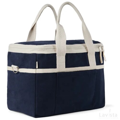 VINGA Volonne AWARE™ recycled canvas koeltas blauw, gebroken wit