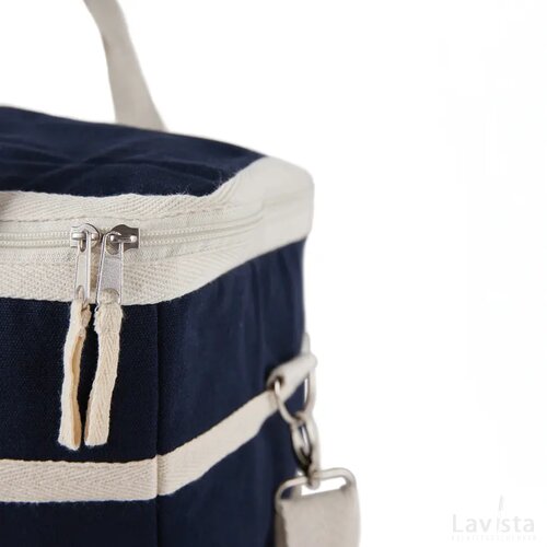 VINGA Volonne AWARE™ recycled canvas koeltas blauw, gebroken wit