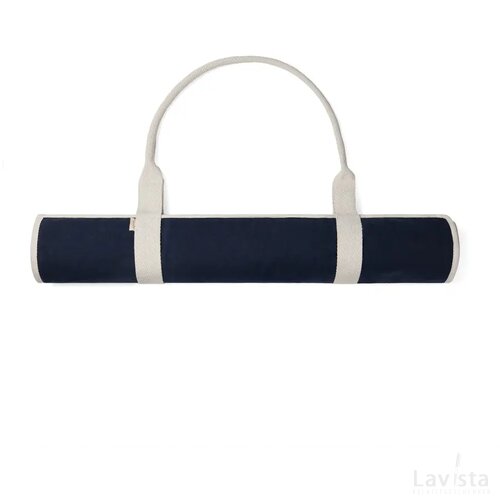VINGA Volonne AWARE™ recycled canvas strandmat blauw, gebroken wit