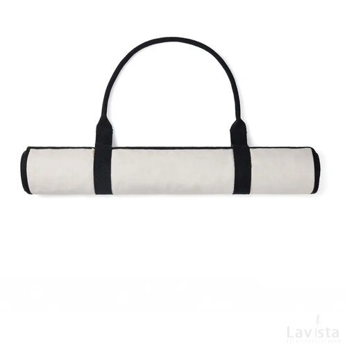 VINGA Volonne AWARE™ recycled canvas strandmat gebroken wit, zwart