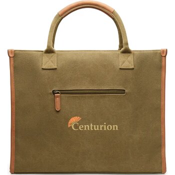 VINGA Bosler RCS recycled canvas office draagtas groen
