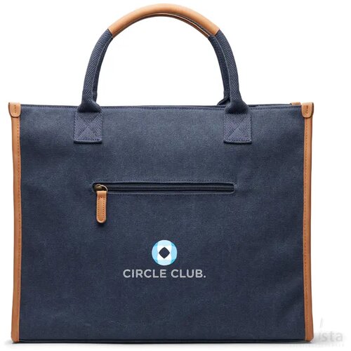 VINGA Bosler RCS recycled canvas office draagtas donkerblauw