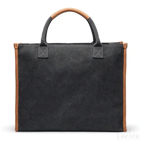 VINGA Bosler RCS recycled canvas office draagtas zwart