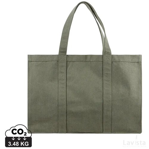 VINGA Hilo AWARE™ recycled canvas maxi draagtas groen