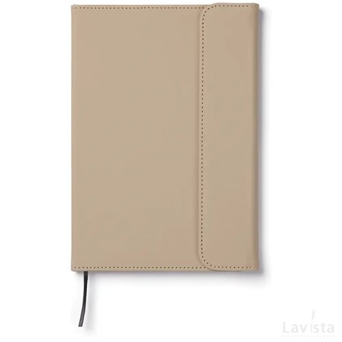 VINGA Baltimore GRS papier & PU notitieboek greige