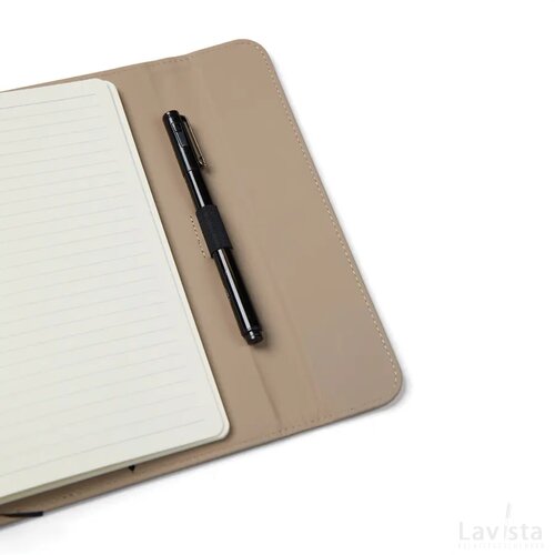 VINGA Baltimore GRS papier & PU notitieboek greige