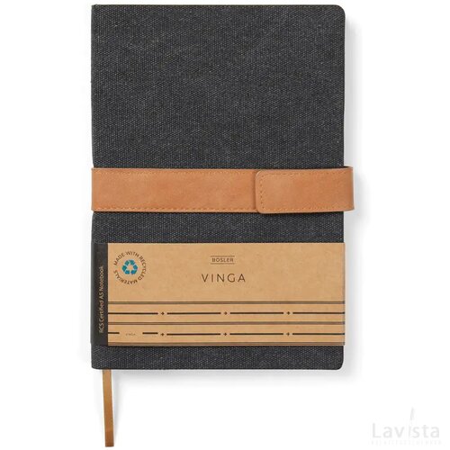 VINGA Bosler RCS recycled papieren notitieboek zwart