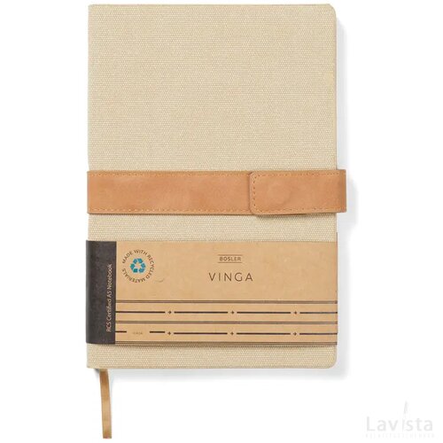 VINGA Bosler RCS recycled papieren notitieboek beige