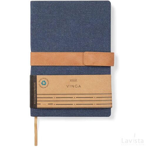 VINGA Bosler RCS recycled papieren notitieboek donkerblauw
