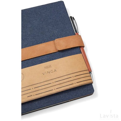 VINGA Bosler RCS recycled papieren notitieboek donkerblauw