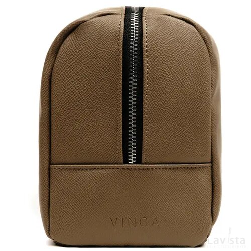 VINGA Bermond RCS gerecycled PU toilettas bruin