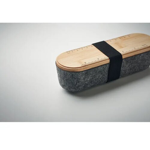 Rpet vilten etui met deksel Mile hout