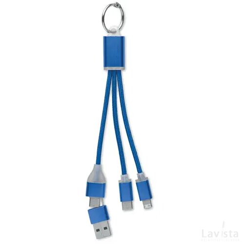 4 in 1 oplaadkabel type c Blue royal blauw