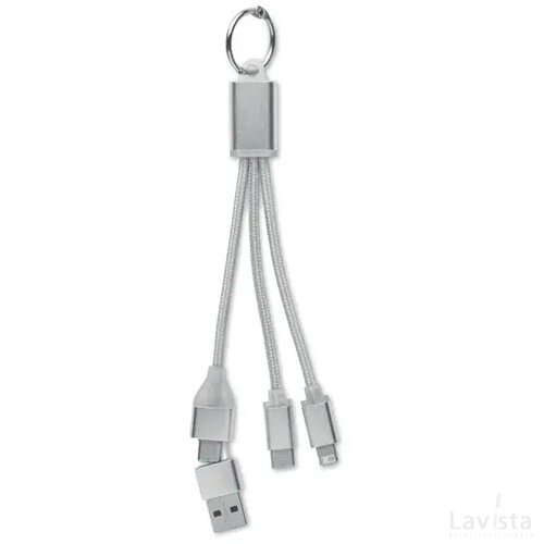 4 in 1 oplaadkabel type c Blue zilver
