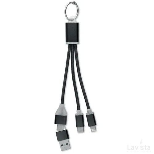 4 in 1 oplaadkabel type c Blue zwart