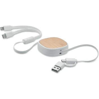 Intrekbare usb-laadkabel Togobam wit