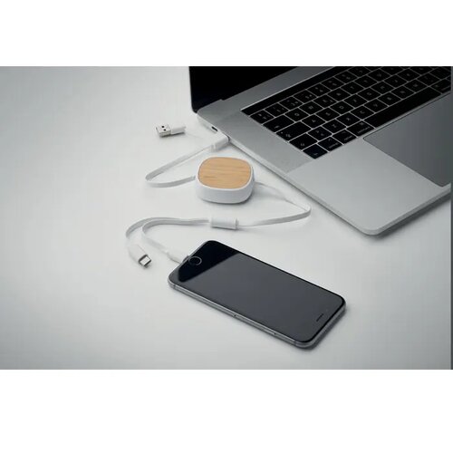 Intrekbare usb-laadkabel Togobam wit