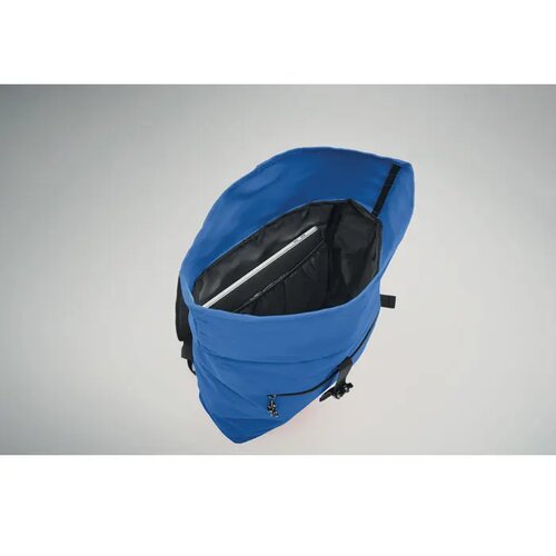 600d polyester rolltop rugzak Irea royal blauw
