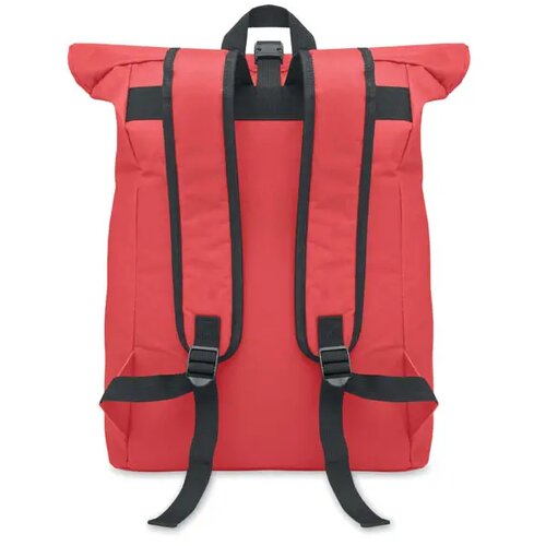 600d polyester rolltop rugzak Irea rood