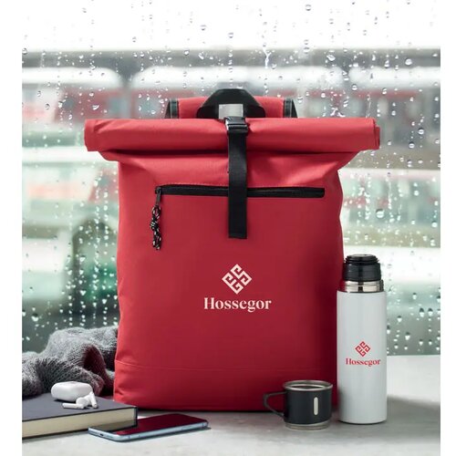 600d polyester rolltop rugzak Irea rood