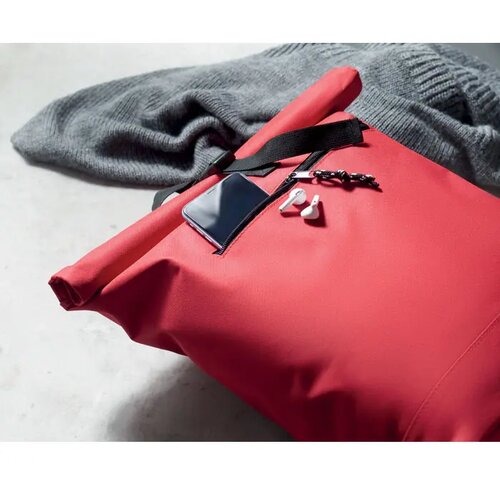 600d polyester rolltop rugzak Irea rood