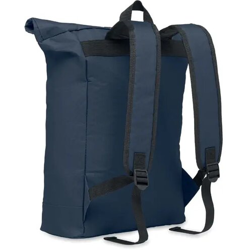 600d polyester rolltop rugzak Irea blauw