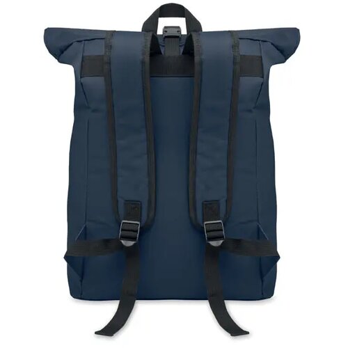 600d polyester rolltop rugzak Irea blauw