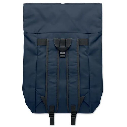 600d polyester rolltop rugzak Irea blauw