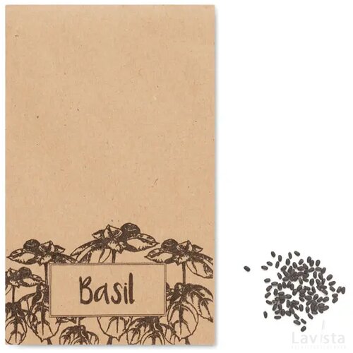 Basilicumzaadjes in envelop Basilop beige