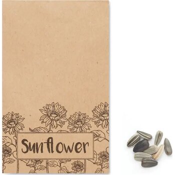 Zonnebloemzaadjes in envelop Girasol beige