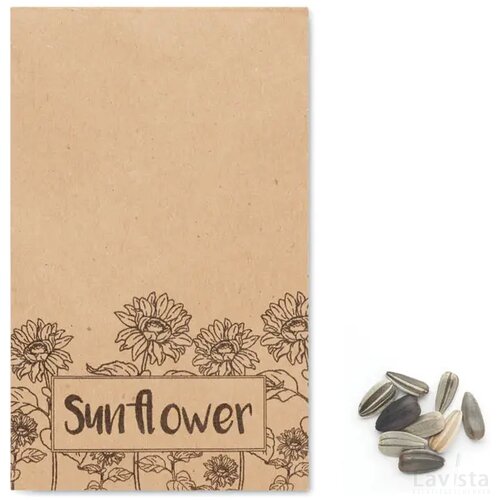 Zonnebloemzaadjes in envelop Girasol beige