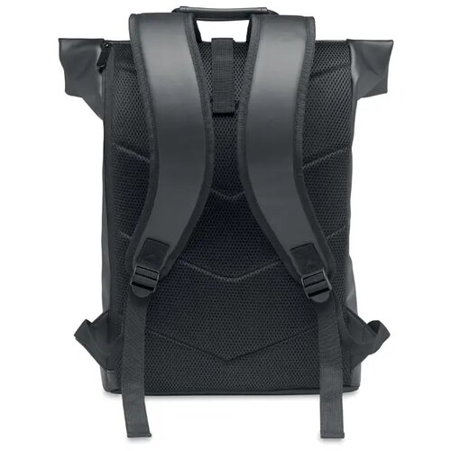 Laptop rolltop rugzak pu Bai roll zwart
