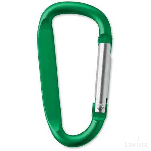 Karabijnhaak van aluminium. Gancho groen