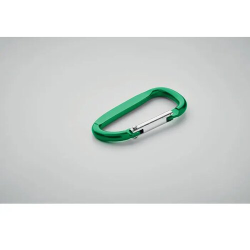 Karabijnhaak van aluminium. Gancho groen