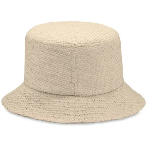 Papierstro zonnehoed Beige