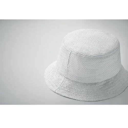 Papierstro zonnehoed Wit