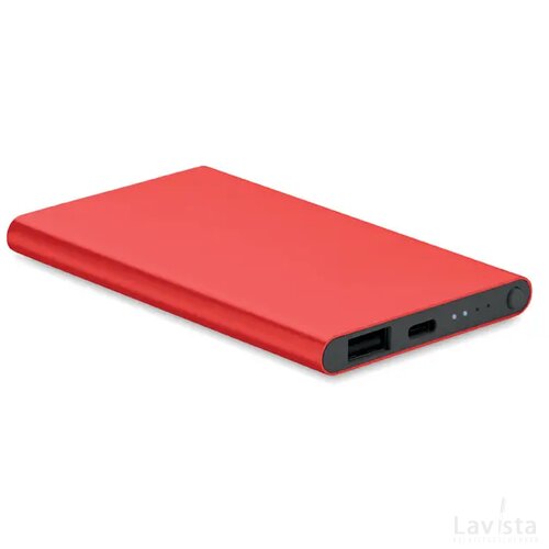 4000 mah power bank type c Powerflat c rood